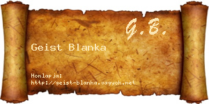 Geist Blanka névjegykártya